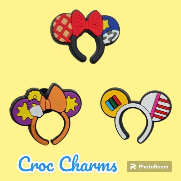 3/$10 Croc Charms Disney Mouse Ears Tangled, Toy Story Buzz Lightyear, & Jessie - Picture 1 of 1